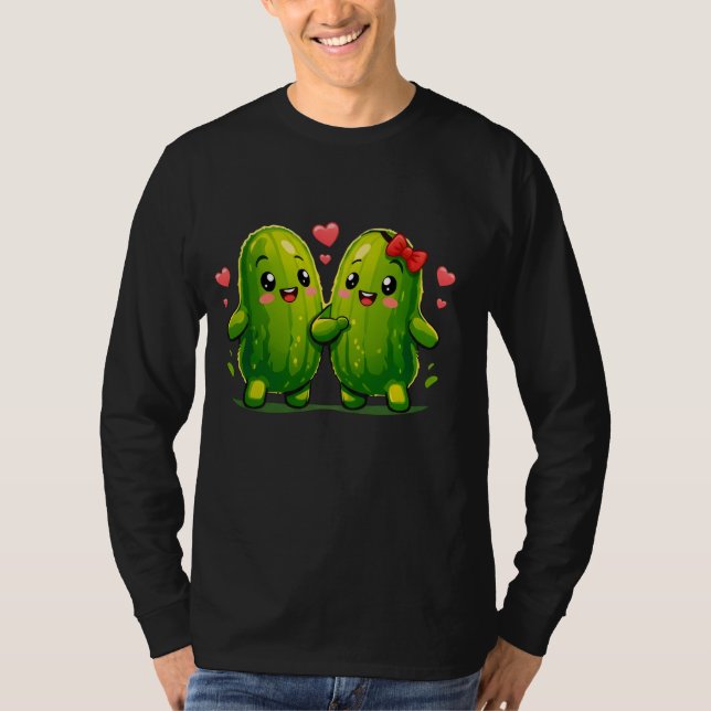 Söt Pickle-par Underhållande Kawaii Pickles T-Shir T Shirt (Framsida)