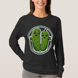 Söt Pickle-par Underhållande Kawaii Pickles T-shir T Shirt