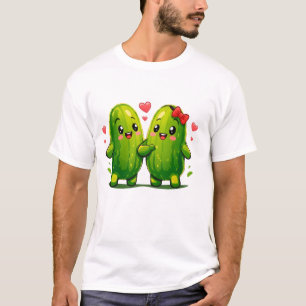 Söt Pickle-par Underhållande Kawaii Pickles T-shir T Shirt