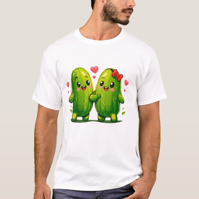 Söt Pickle-par Underhållande Kawaii Pickles T-shir T Shirt (Framsida)