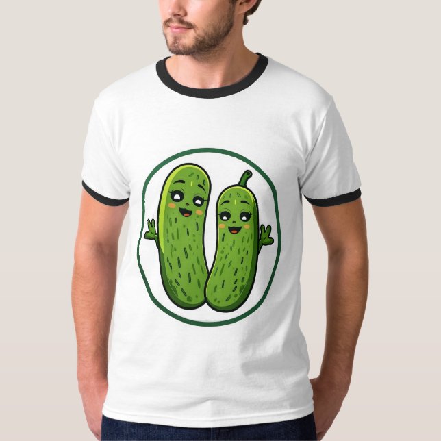 Söt Pickle-par Underhållande Kawaii Pickles T-Shir T Shirt (Framsida)