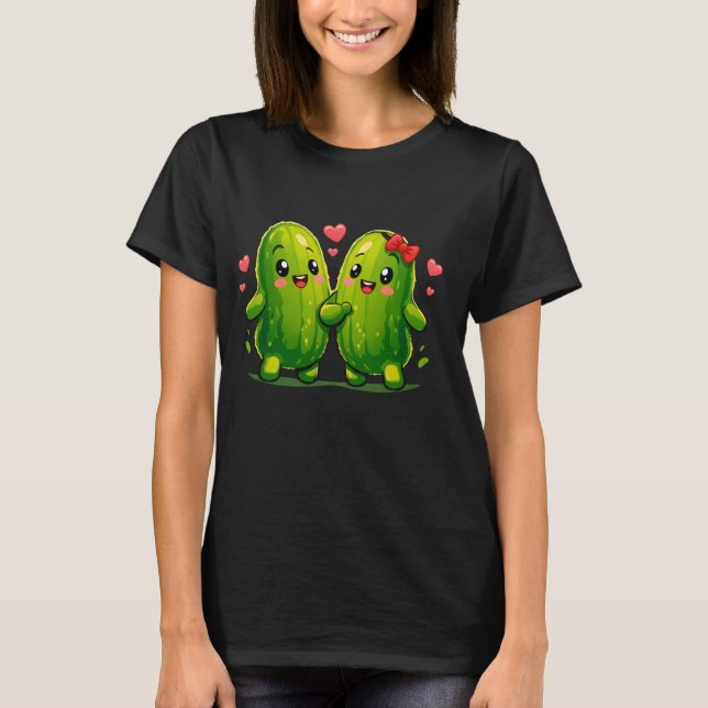 Söt Pickle-par Underhållande Kawaii Pickles T-Shir T Shirt (Framsida)