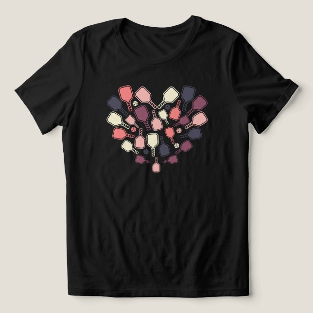 Söt Pickleball-paddle-hjärta T Shirt (Design Framsida)