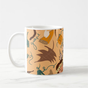 Söt Pilgrim Thanksgiving Höstgrönska Kaffemugg