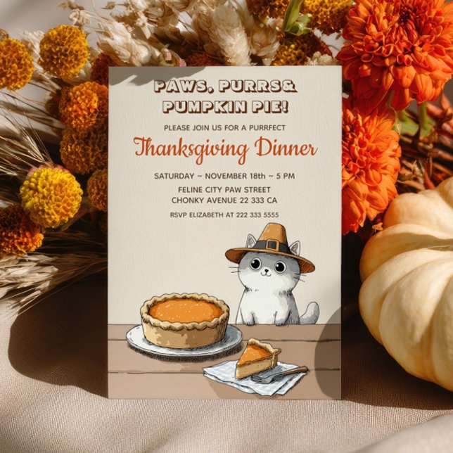 Söt pilgrimskatt perfekt Thanksgiving-middag Inbjudningar (Skapare uppladdad)