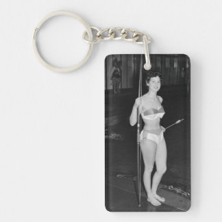 Söt Pin Up Girl Photo Keychain