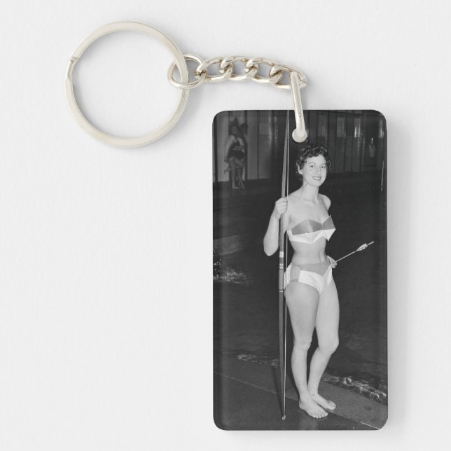Söt Pin Up Girl Photo Keychain (Framsidan)