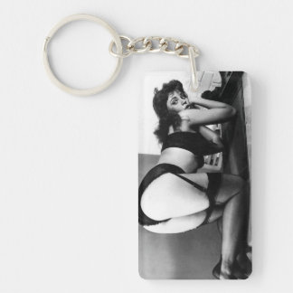 Söt Pin Up Girl Photo Keychain