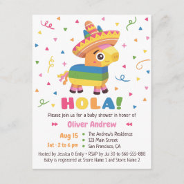 Söt Pinata Konfetti Hola Fiesta Baby Shower Inbjudningar