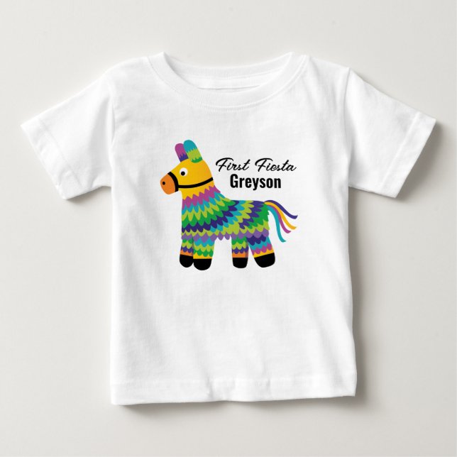 Söt Pinatas Fiesta första födelsedag T-shirt (Framsida)