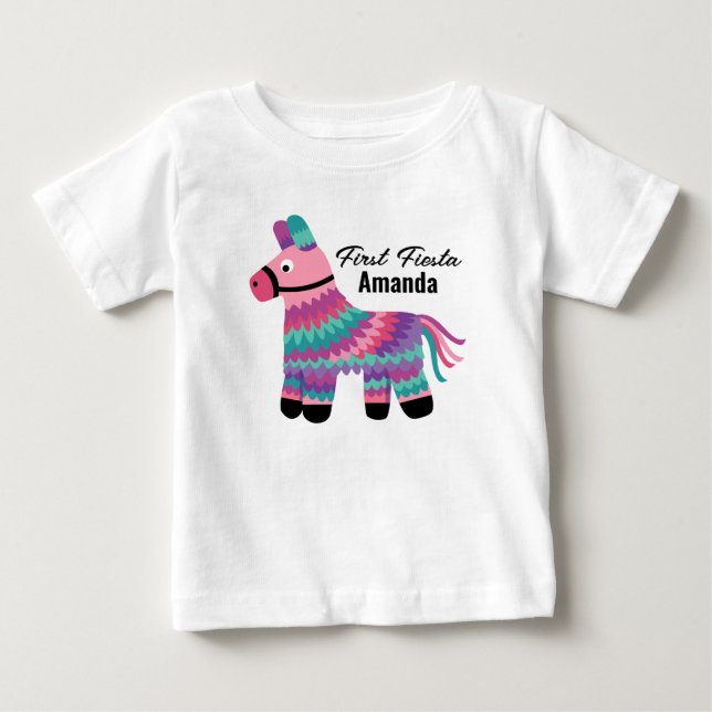 Söt Pinatas Fiesta första födelsedag T-shirt (Framsida)