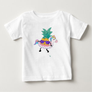 Söt Pineapple Enhörning Flotte Baby T-Shirt
