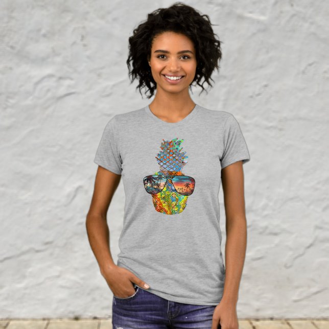 Söt Pineapple med Solglasögon Grafisk T-shirt (Skapare uppladdad)