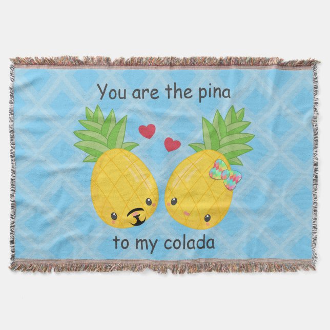 Söt Pineapple Tropical Pina Colada Romantic Filt (Framsidan)