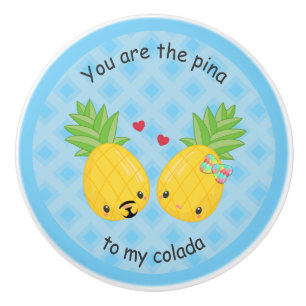 Söt Pineapple Tropical Pina Colada Romantic Knopp