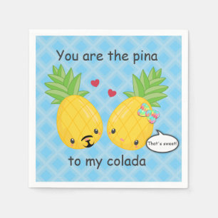 Söt Pineapple Tropical Pina Colada Romantic Pappersservett