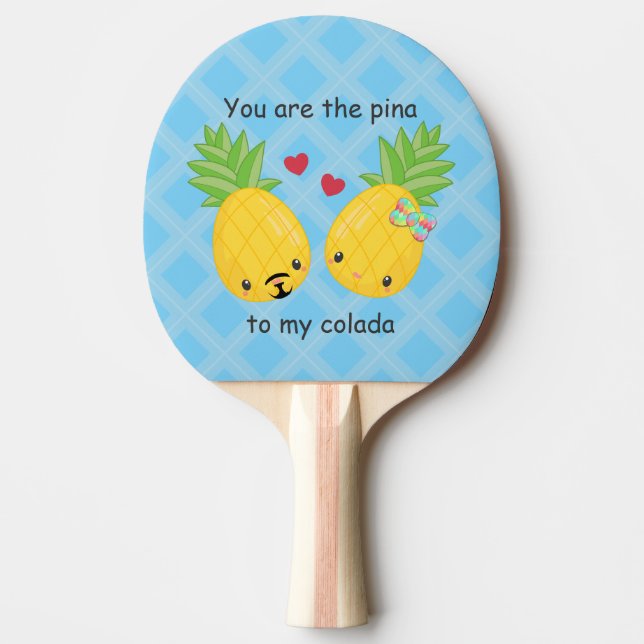 Söt Pineapple Tropical Pina Colada Romantic Pingisracket (Framsidan)