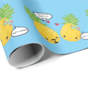 Söt Pineapple Tropical Pina Colada Romantic Presentpapper