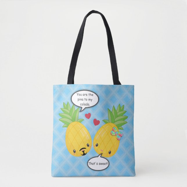 Söt Pineapple Tropical Pina Colada Romantic Tygkasse (Framsida)