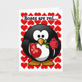 Söt pingvin bästa vän Valentine hälsningskort Helgkort