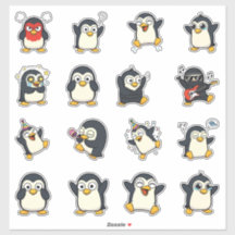 Söt pingvin-emoji-klistermärkespack