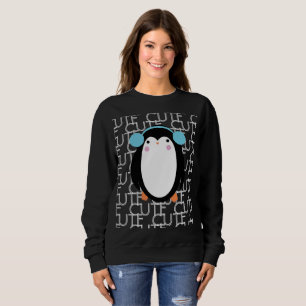 Söt pingvin jul snöflinga vinter t shirt
