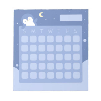 Söt Pingvin Kalender Memo Pad Anteckningsblock