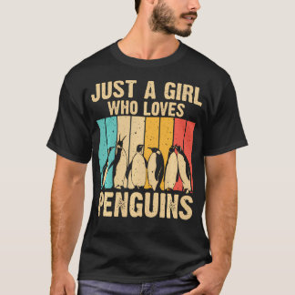 Söt pingvin konst kvinnor flickor zoolog pingvin t shirt