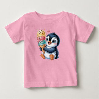 Söt pingvin med glass Söt barn t-shirt