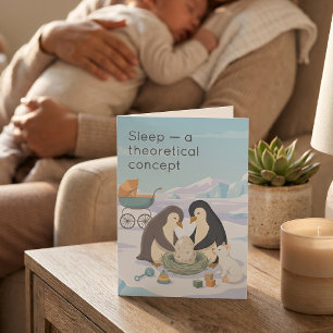 Söt pingvin ny bebis   Torr humor Ny bebis Kort