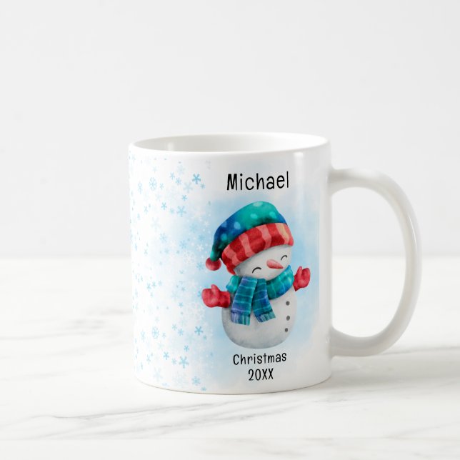 Söt pingvin Personligt namn jul Kaffemugg (Höger)