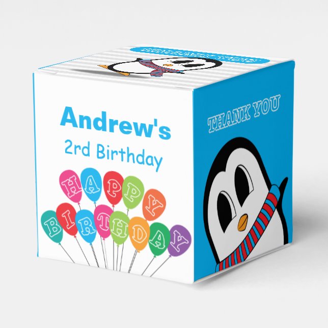 Söt pingvin presentbox för födelsedagsfest 5 cm x  presentaskar (Framsidan Sidan)