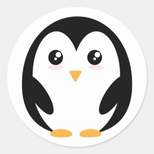 söt pingvin runt klistermärke (Framsida)