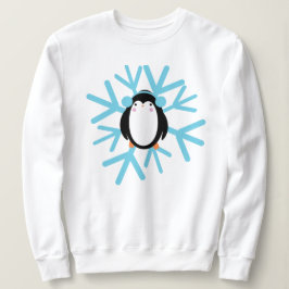 Söt pingvin snöflinga jul vinter t shirt