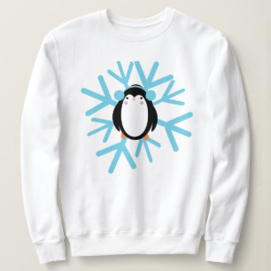 Söt pingvin snöflinga jul vinter t shirt