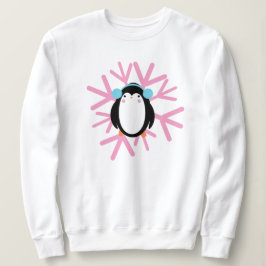 Söt pingvin snöflinga jul vinter t shirt