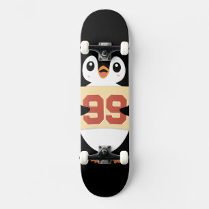 Söt pingvin som håller en skylt mini skateboard bräda 18,5 cm