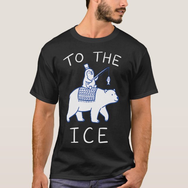 Söt pingvin som rider på isbjörn t shirt (Framsida)