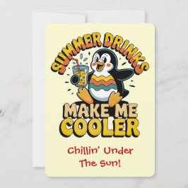 Söt pingvin sommarkylda drycker gör mig svalare Re Inbjudningar
