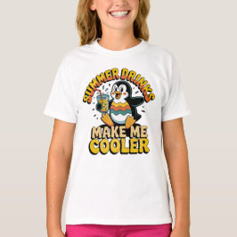 Söt pingvin sommarkyldrinkar gör mig svalare Retro T Shirt