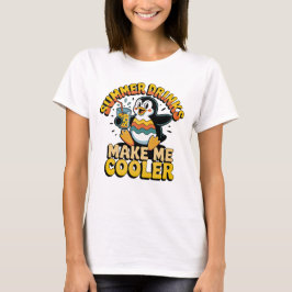 Söt pingvin sommarkyldrinkar gör mig svalare Retro T Shirt