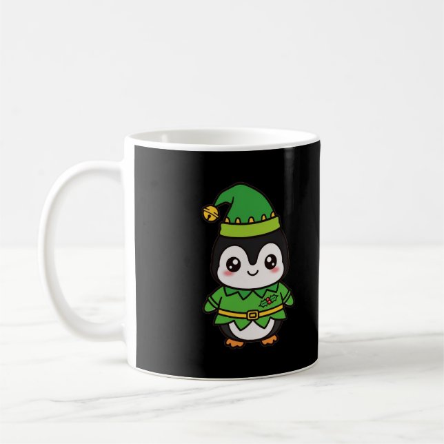 Söt pingvinälva jul kaffemugg (Vänster)