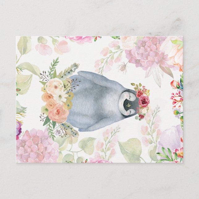 Söt pingvindotter födelsedagspresent, kärlek pingv vykort (Framsida)