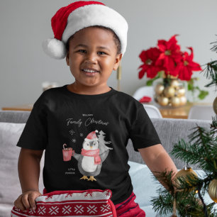 Söt Pingvinfamilj Matchande Jul Barn T Shirt