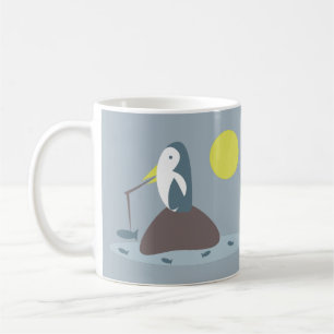Söt pingvinfiskillustration kaffemugg