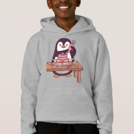 Söt pingvinkaka Alla hjärtans dag-barn hoodie T Shirt