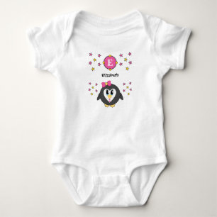 Söt pingvinnamn stjärnor gul rosa t shirt