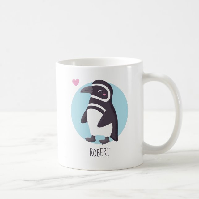 Söt pingvinsfärde personlig matchning kaffemugg (Höger)