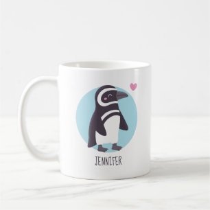 Söt pingvintjej, personlig matchning kaffemugg