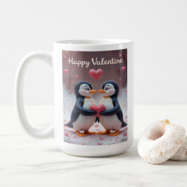 Söt pingvinvalentin Söt par kärlek Kaffemugg